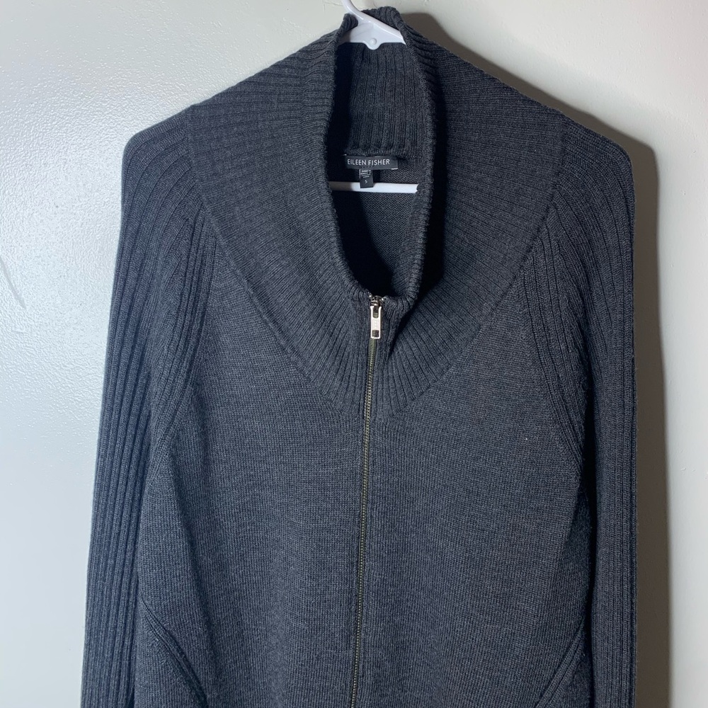 Eileen Fisher 100% Merino Wool Sweater/Zip Up jakt
